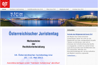 Screenshot von der Website www.juristentag.at